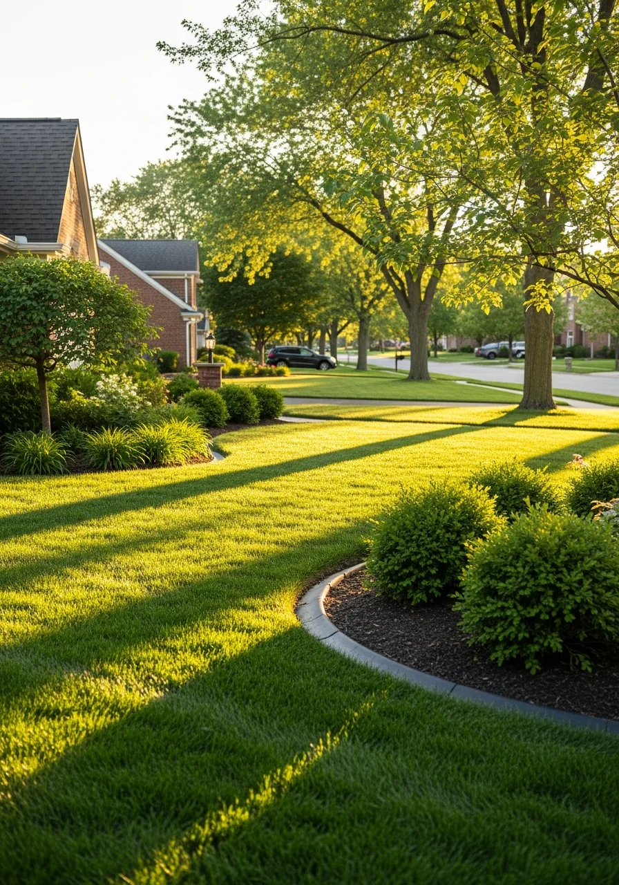 Frankfort homeowner in their yard with their home and neighborhood visible in the background.